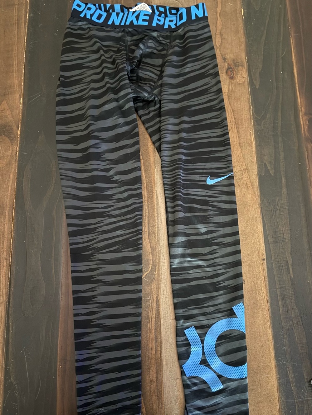 Nike Pro Kids Black/Blue Printed Performance Leggings